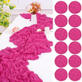 12 Pack Hot Pink Cheesecloth Table Runner,20x120 in Table Runner by FXKS