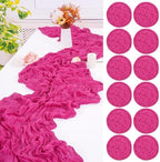 12 Pack Hot Pink Cheesecloth Table Runner,20x120 in Table Runner by FXKS