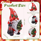 Capoda 8" Christmas Gnome with LED Light, Xmas Resin Holiday Figurine Decor - Image 2