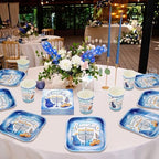 Ziliny 25 Set Hanukkah Party Supplies Chanukah Paper Goods, Square - Image 4