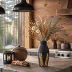 Home Decor Ikebana Vases For Centerpieces,Wood Flower Vase For Living Room Decor，Black Boho Bookshelf Desk Entry Way Coffee Table Decor,Kitchen Office Laundry Bedroom Decor Aesthetic Vases For Flowers - Image 4