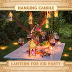 Mumufy 6 Pcs Moroccan Lanterns Ramadan Lantern Eid Mubarak Decoration,Gold - Image 4
