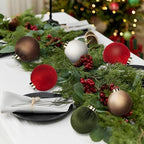 Christmas Tree Ornaments Velvet Balls, 15 Pack 3.15 Inch Shatterproof Neutral Hanging Ornaments for Christmas Xmas Decoration Indoor Holiday Decorations - Image 6