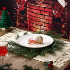 Christmas Round Placemats Set of 6 Artificial Cedar Wreath Charger - Image 6