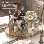 AMH 21-Inch Extra Large Farmhouse Oak Lazy Susan Organizer - Image 3