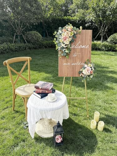 Odouzy Pack of 2 Wedding Arch, Artificial Flowers, Wedding Decor，Flower Garland Be Suited to Banquet, Party, Reception Entrance Welcome Sign and Background Decoration (Champagne) - Image 5