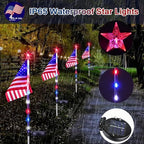 6 Pack 4th of July Decorations Outdoor Solar Lights, Red White and Blue American Flag Star Lights for National Day, Waterproof Patriotic Light for Independence Day 250th Anniversary Garden Yard Path - Image 5