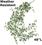 Factory Direct Craft Weather Resistant Variegated Hanging Needlepoint English Ivy Bush Fake Greenery Cascading Ivy for Indoor and Outdoor Arrangements - Image 2