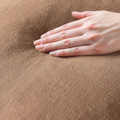MIULEE Boho Linen Fringe Decorative Fall Throw Pillow Covers Brown 18x18 - Image 2