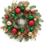 Garvee 16" Prelit Small Christmas Wreath with Timer for Front Door - Image 2