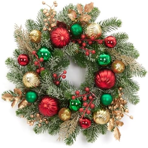 Garvee 16" Prelit Small Christmas Wreath with Timer for Front Door - Image 2