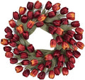 24" Tulip Fall Wreath for Front Door Real Touch Fade-Resistant by MDSTBN