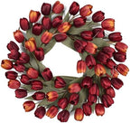 24" Tulip Fall Wreath for Front Door Real Touch Fade-Resistant by MDSTBN