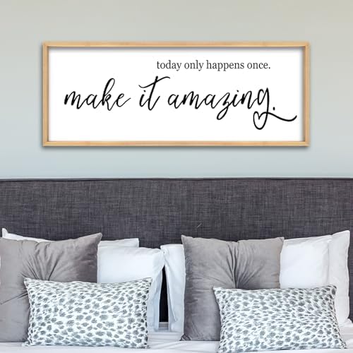 ZZJJHYWGQ Today Only Happens Once Make It Amazing Sign, 40"×15", Wood - Image 3