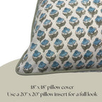Floral Pillow Covers Sky Blue Set of 2 Pillow Covers 18x18 inches Farmhouse Style Pillow Covers for Couch Bed Bedroom Living Throw Pillow Covers Boho Decorative Pillow for Spring - Image 3