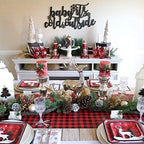 Black Red Table Runner 4Packs 13x108 Inch Plaid Table Runner Christmas - Image 2