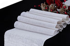 MDS® Pack of 12 Natural Burlap Table Runner, 12 x 72 Inch, Jute Rustic Farmhouse Boho Table Decor for Wedding Reception, Dining Table, Bridal Shower, Baby Shower & Party Decorations - White - Image 2