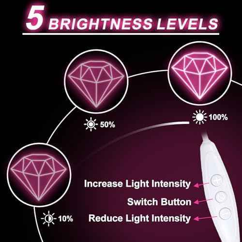 Pink Diamond Neon Sign for Bedroom Wedding Bar Romantic Glam Wall Decor - Image 4