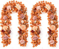 Waipfaru 2Pcs Fall Garland, 11Ft Eucalyptus Garland with Flowers by Waipfaru