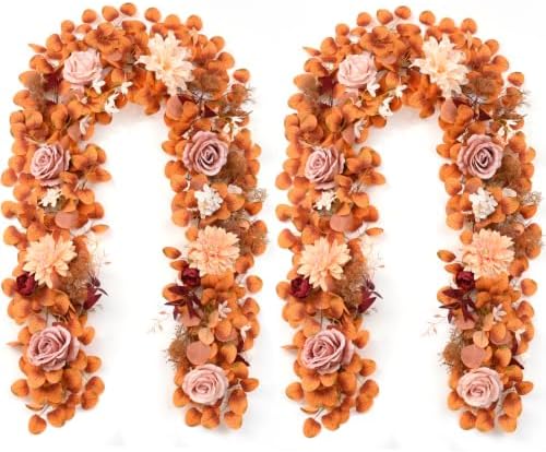 Waipfaru 2Pcs Fall Garland, 11Ft Eucalyptus Garland with Flowers by Waipfaru