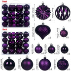 Christmas Tree Balls Ornaments Set, 48 Pcs Shatterproof Plastic Decorative Baubles Shiny Hanging Ball Ornaments for Xmas Tree Holiday Party Wedding Decoration, Purple - Image 2