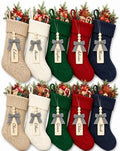houscly 18 Inch Christmas Stockings, 10 Pack Red White Green Khaki Navy by houscly