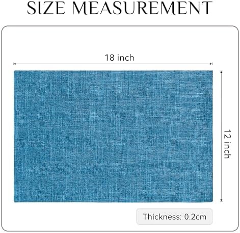 Softalker Faux Linen Cloth Placemats Set of 8-12 x 18 Inch, Sky Blue - Image 6
