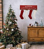 Christmas Stocking Holder, The Stocking were Hung Wood Hanging Sign, Stocking Holder for Wall, Xmas Stocking Holder with 6 Hangers for Fireplace Mantel, 24 inch,Red - Image 5