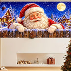7x16FT Christmas Santa Claus Garage Door Cover Decorations Merry Christmas Garage Door Banner for Outdoor Indoor Christmas Decorations Party Photography Backdrop - Image 7