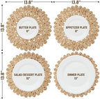 13.8" Set of 10 Corn Husk Woven Round Placemats by DaiVuCrafts - Image 3