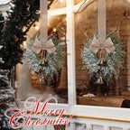 Civaner 18 Pcs 10" Mini Christmas Cabinet Wreaths with Bells and Ribbon - Image 2