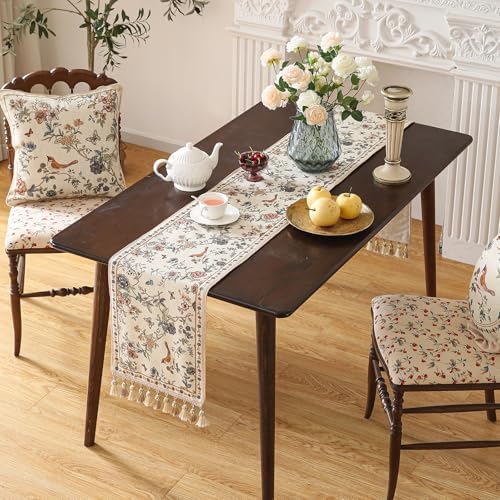 ISAENNE Designer French Linen Extra Long Table Runner,118"x12"-Cornucopia - Image 4