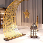 Ramadan Crescent Moon Decor Islamic Home Decoration for Eid Muslim Gifts (Matte Gold, 33x24.4 inches | 84x62 cm) - Image 2