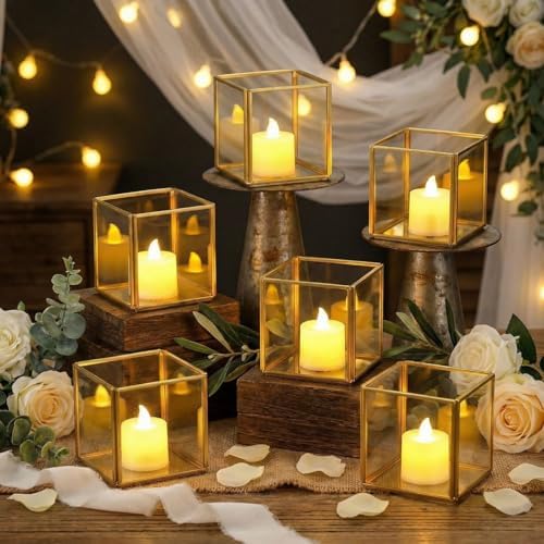 Sliner 6 Set Gold Votive Candle Holders Wedding Tables Centerpieces - Image 4