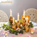 NUPTIO Gold Glass Bud Vases, Mini Vintage Bottle, 5.51" Tall, 12 Pcs - Image 3