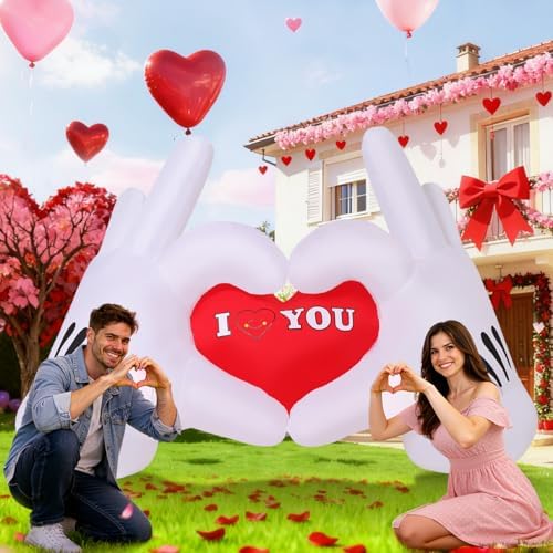 COMIN 6.2FT Valentine's Day Inflatables Heart Hands Yard LEDs Decor - Image 5