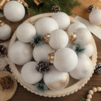 Yunlly 18 Pcs Neutral Christmas Ball Ornaments Ivory Xmas Tree Decor - Image 6