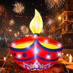 VIHOSE 4.27 ft Diwali Inflatable Diya Lamp Indian Decorations with LED - Image 2