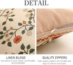 ISAENNE Designer Elegant Linen Throw Pillow Cover,Set of 2,18"x18"-Flora A - Image 5