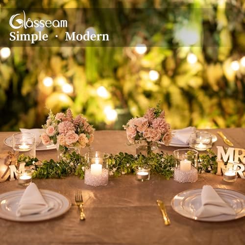 Glasseam Hurricane Glass Candle Holder 6Pcs Cylinder Vases for Centerpiece - Image 4