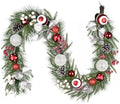 Valery Madelyn 6 Ft Christmas Garland with Lights for Mantle Red White by ValeryMadelyn