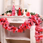 70 Valentines Garland Valentine's Day Decorations Fabric Heart Garland Red Pink Valentines Banner for Mantle Table Centerpieces Fireplace Wall Anniversary Home Indoor Outdoor by Yuefunny