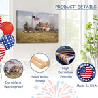 July 4th Patriotic Canvas Wall Art 4th of July USA Decorations Vintage American Flag Painting Inspirational Picture Wall Decor Independence Day Home Decor 24x32in - Image 4