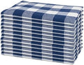 Navy Blue Cloth Napkins - Reusable Navy Blue and White Cotton Napkins - 100% Cotton, 12 Pack - 20"x20", Washable, Plaid Gingham Pattern, Perfect for BBQ, Parties and Small Get-Togethers (Blue) by OrganicCottonMart