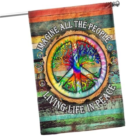 FLAGWIX Peace Sign Hippie Flags, Peace Flag, House Flag (29.5'' x 39.5'') by FLAGWIXLLC