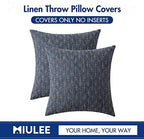 MIULEE Pack of 2 Decorative Burlap Linen Throw Pillow Covers Modern Farmhouse Vintage Pillowcase Rustic Woven Textured Cushion Cover for Sofa Couch Bed 22x22 Inch Blue - Image 7