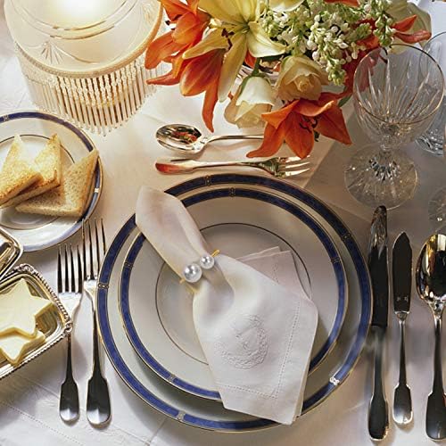 KPOSIYA Pearl Napkin Rings Set of 100 Gold Napkin Holder for Table Decor - Image 6