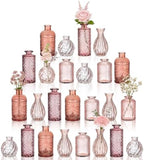 Hewory Small Bud Vases Bulk: 25Pcs Multi Pink Flower Vases for Centerpieces by Hewory