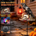 Solar Crow Halloween Decoration Outdoor Raven Halloween Garden Stake lights - Image 3