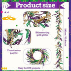 Suncalla 6 ft Mardi Gras Garland Purple Green Gold Glitter Garland Mardi Gras Hanging Decorations for Front Door Carnival Party Wreaths Home Indoor Outdoor Fireplace Decor - Image 3